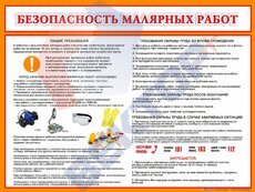 Стенды по безопасность малярных работ 750х1000х3мм - Пожарная безопасность