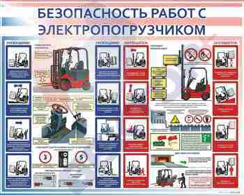 СТЕНД Безопасность работ с электропогрузчиком 950х1200х3мм - Пожарная безопасность